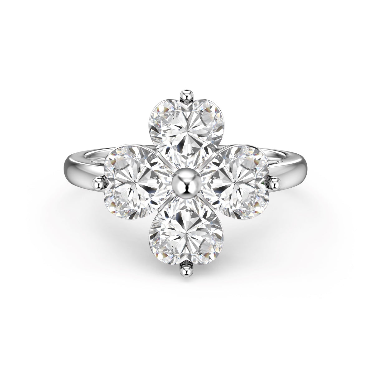 [Elite]Heart-shaped Four-Leaf Clover Ball Ring