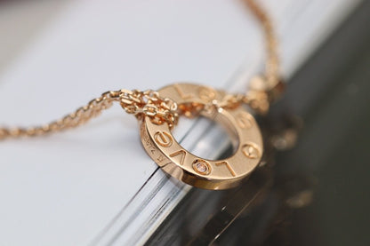 [Elite]LOVE NECKLACE ADJUSTABLE ROSE GOLD 2 DIAMOND