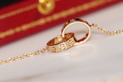 [Elite]LOVE NECKLACE PINK GOLD AND SILVER