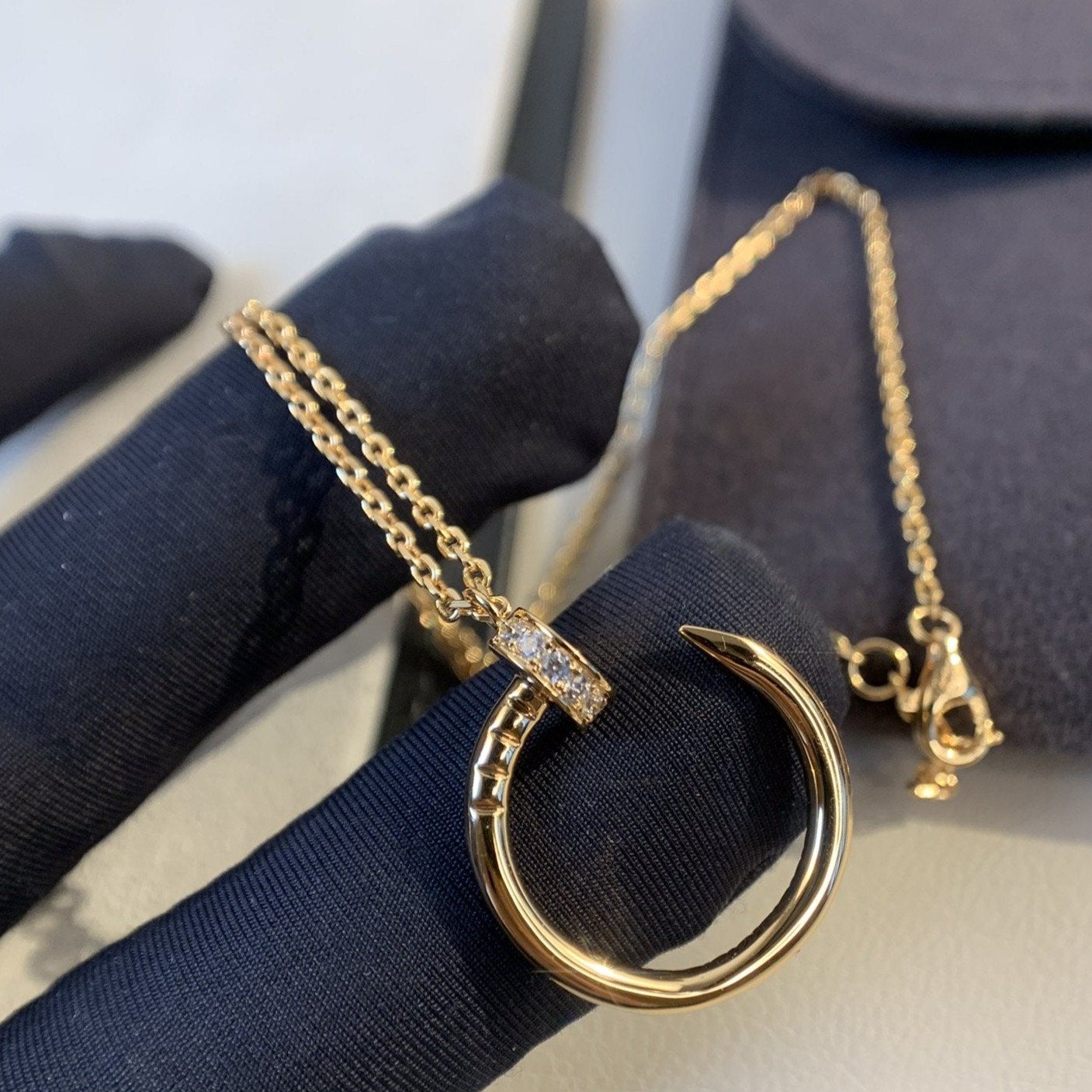 [Elite]JUSTE NECKLACE PINK GOLD DIAMONDS