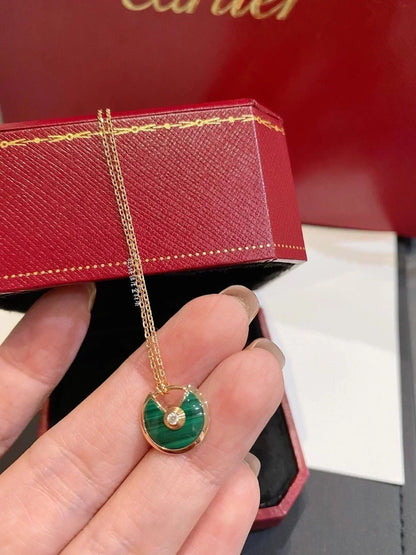 [Elite]AMULETTE ROSE GOLD MALACHITE NECKLACE