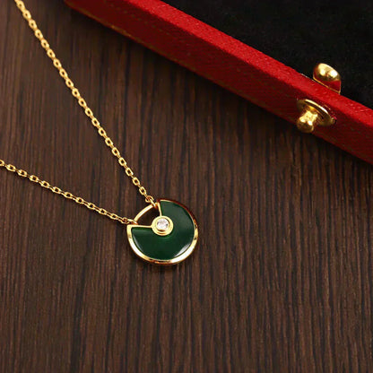 [Elite]AMULETTE GOLD MALACHITE NECKLACE
