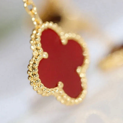 [Elite]CLOVER  2 MOTIF  TIGER EYE CARNELIAN EARRINGS