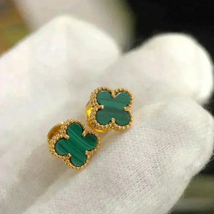 [Elite]CLOVER MINI 9.5MM MALACHITE  EARRINGS