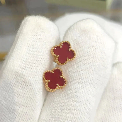 [Elite]CLOVER MINI 9.5MM CARNELIAN EARRINGS