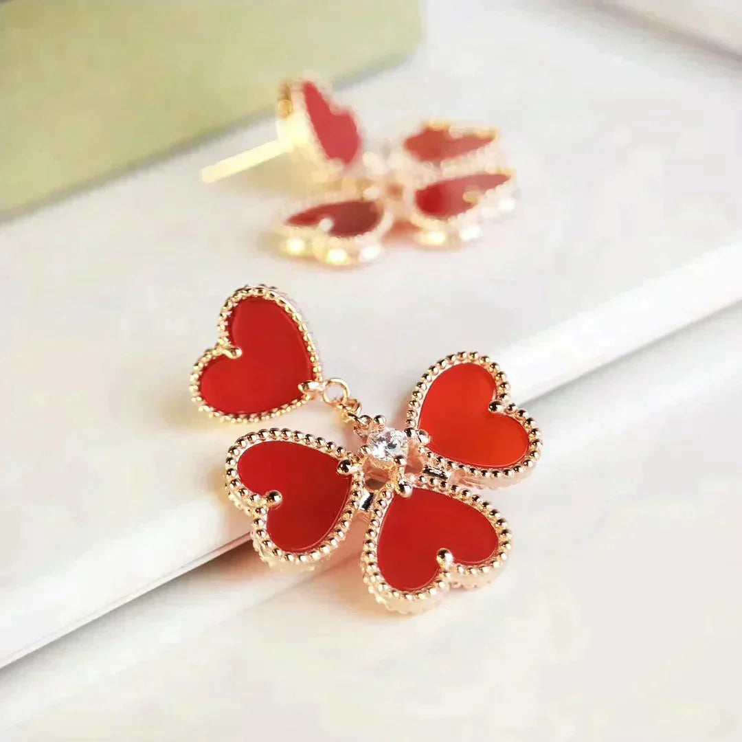 [Elite]SWEET CLOVER CARNELIAN EARRINGS