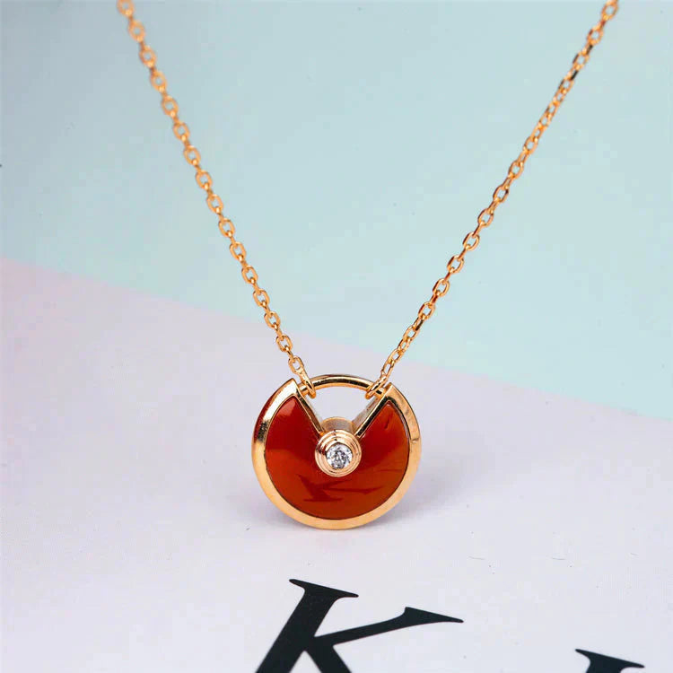 [Elite]AMULETTE GOLD CARNELIAN ONYX NECKLACE