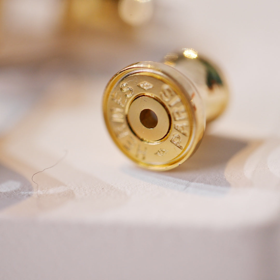 [Elite]MINI POP H GOLD EARRINGS GREY