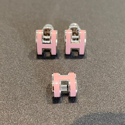 [Elite]MINI POP H SILVER EARRINGS PINK