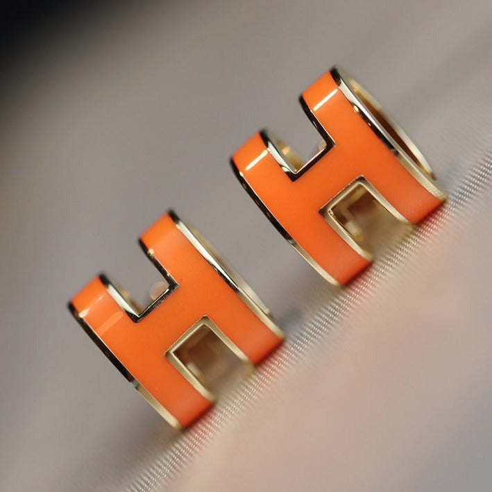 [Elite]MINI POP H EARRINGS ORANGE