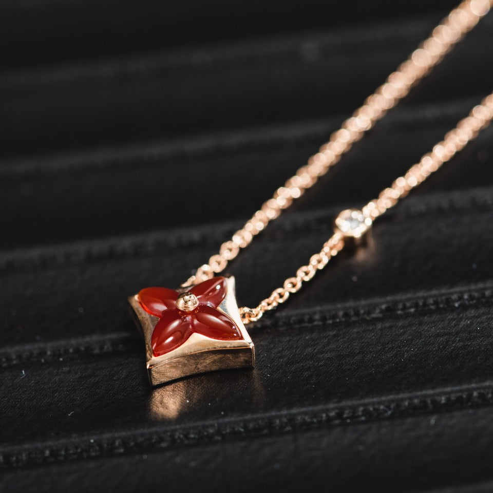 [Elite]STAR NECKLACE PINK GOLD 1 DIAMOND