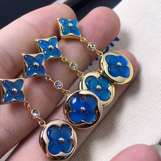 [Elite]STAR AND SUN AGATE DIAMOND EARRINGS