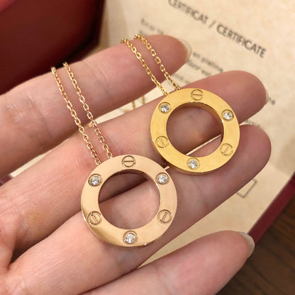 [Elite]LOVE NECKLACE 16MM 3 DIAMONDS