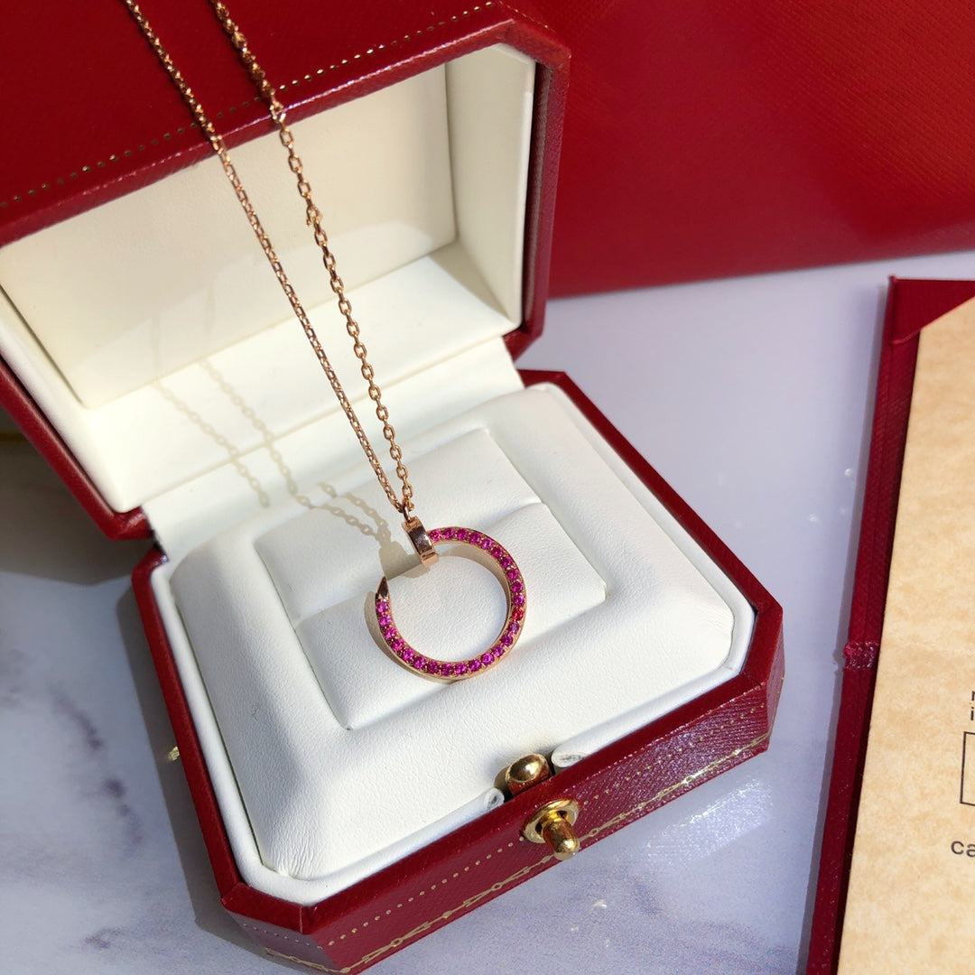 [Elite]JUSTE NECKLACE RED FULL DIAMONDS