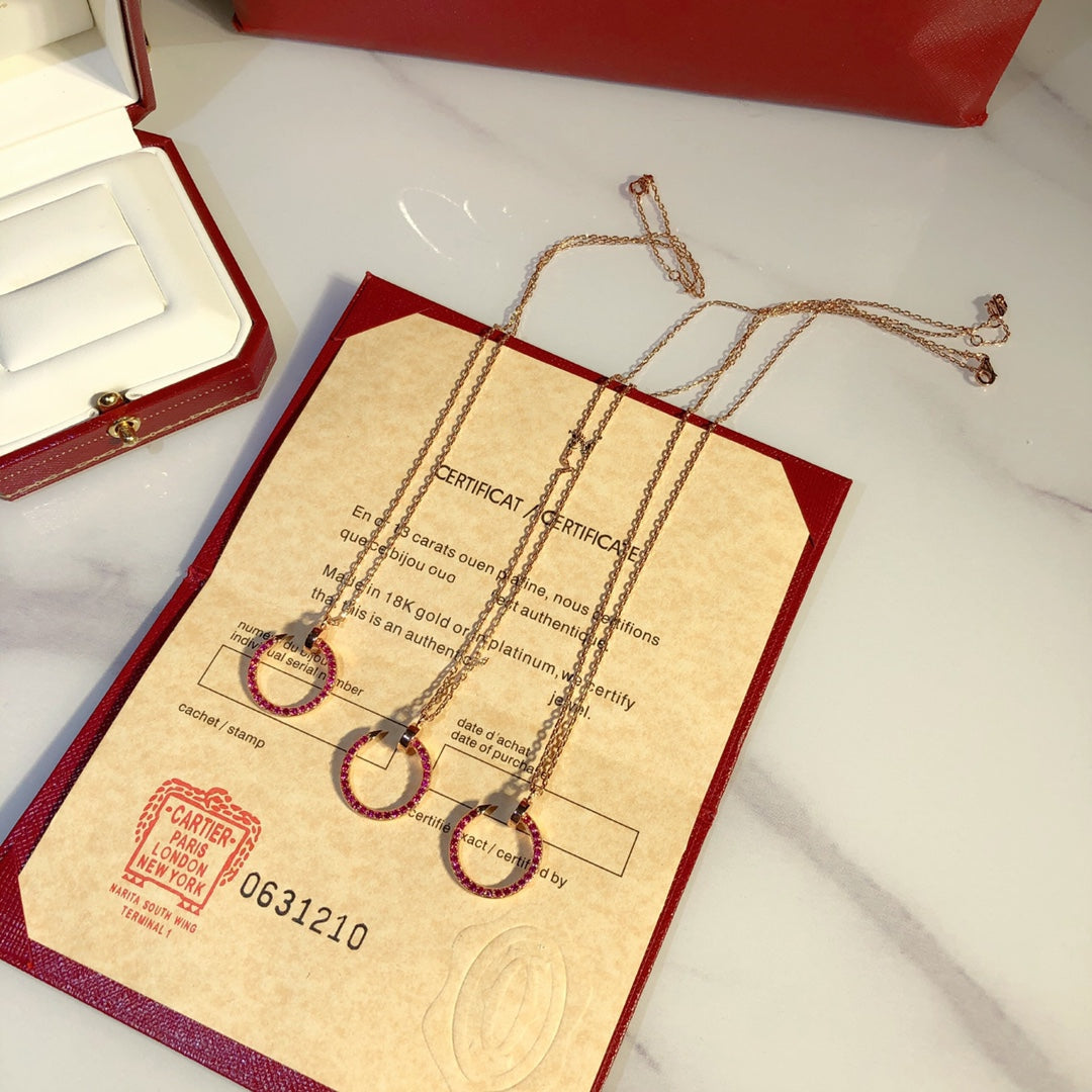 [Elite]JUSTE NECKLACE RED FULL DIAMONDS