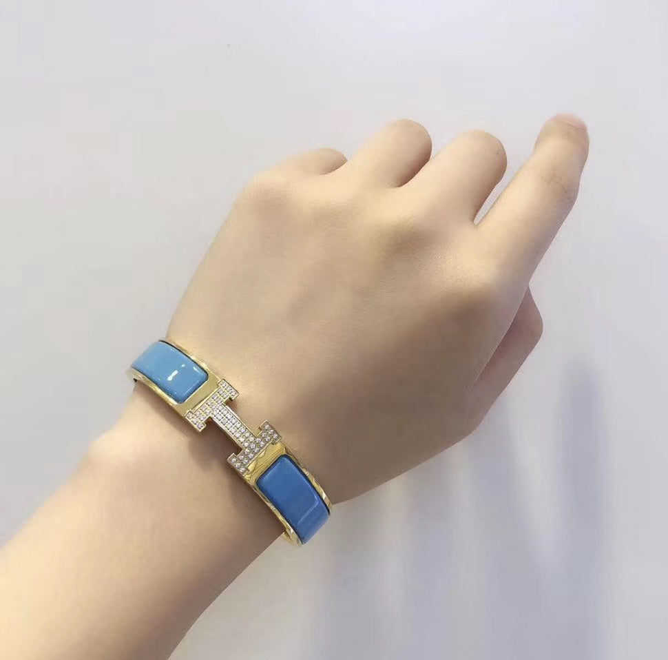 [Elite]H CLOUD BLUE BRACELET GOLD DIAMOND
