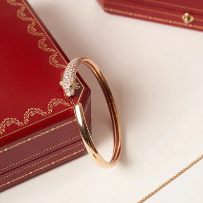 [Elite]PANTHERE HALF DIAMOND OPEN BRACELET