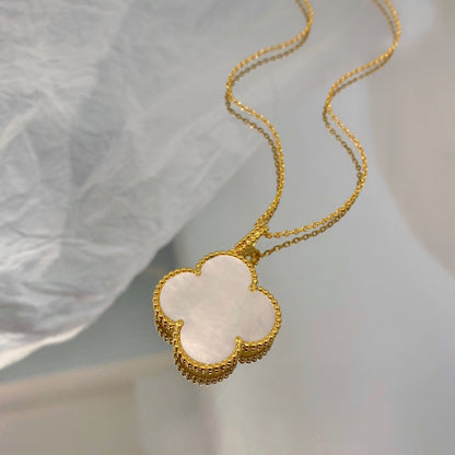 [Elite]CLOVER 25MM MOP LARGE PENDANT NECKLACE