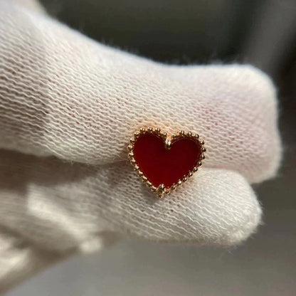 [Elite]HEART CARNELIAN STUD EARRINGS