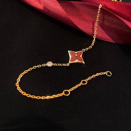 [Elite]COLOR STAR CARNELIAN PINK GOLD DIAMOND BRACELET