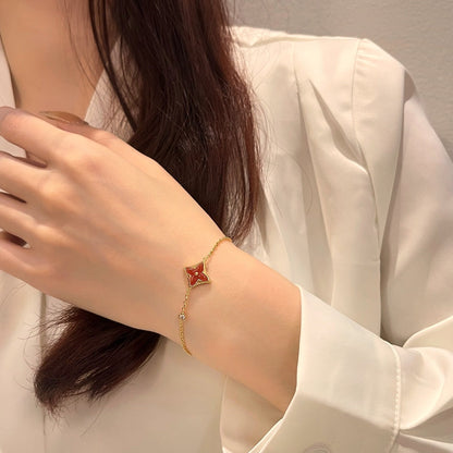 [Elite]COLOR STAR CARNELIAN PINK GOLD DIAMOND BRACELET