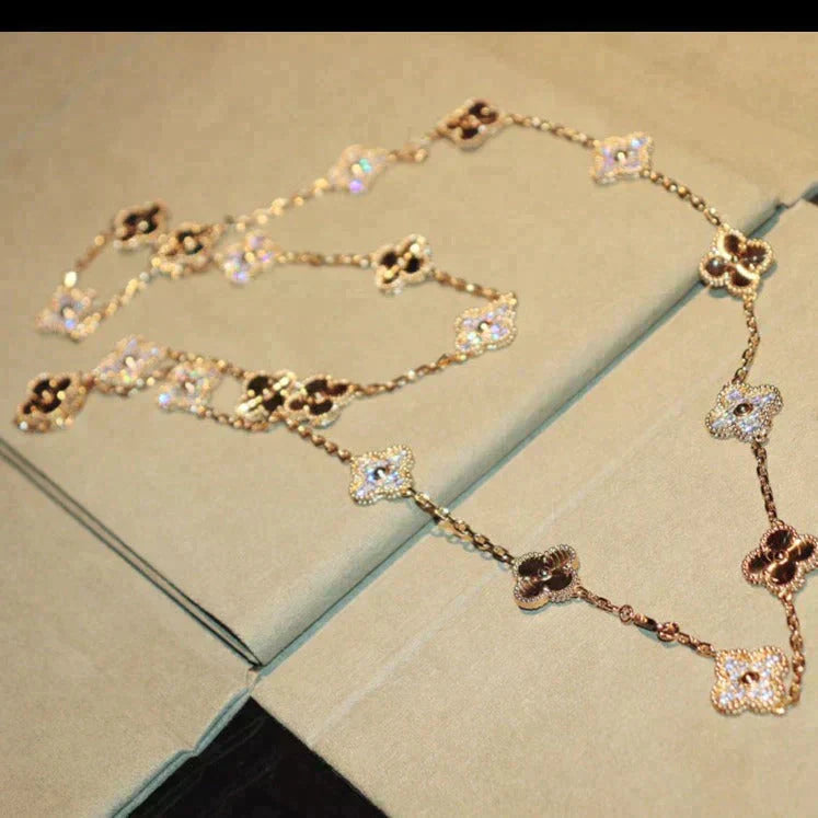 [Elite]CLOVER 20 MOTIFS LASER DIAMOND NECKLACE