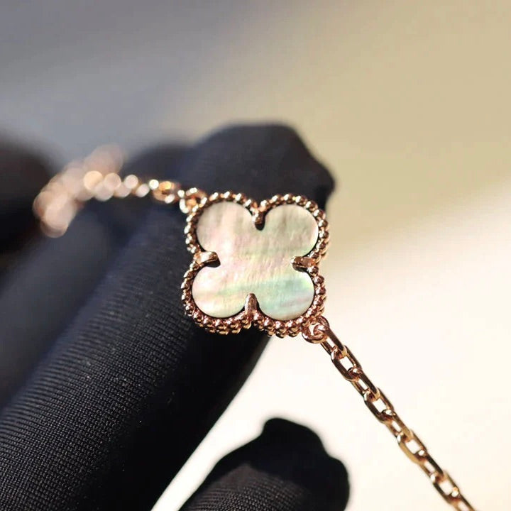 [Elite]CLOVER 20 MOTIFS DARK MOP DIAMOND  NECKLACE
