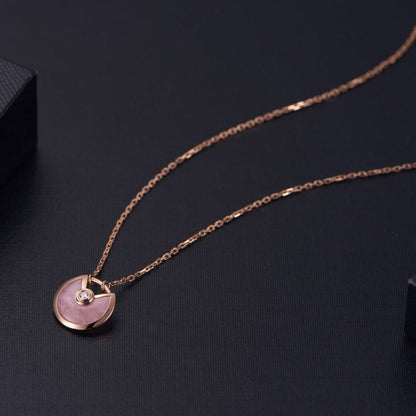 [Elite]AMULETTE ROSE GOLD PINK MOP NECKLACE