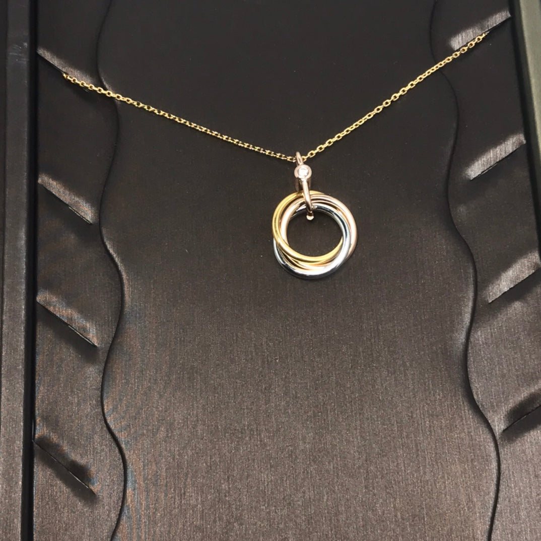 [Elite]TRINITY SILVER GOLD PINK GOLD NECKLACE
