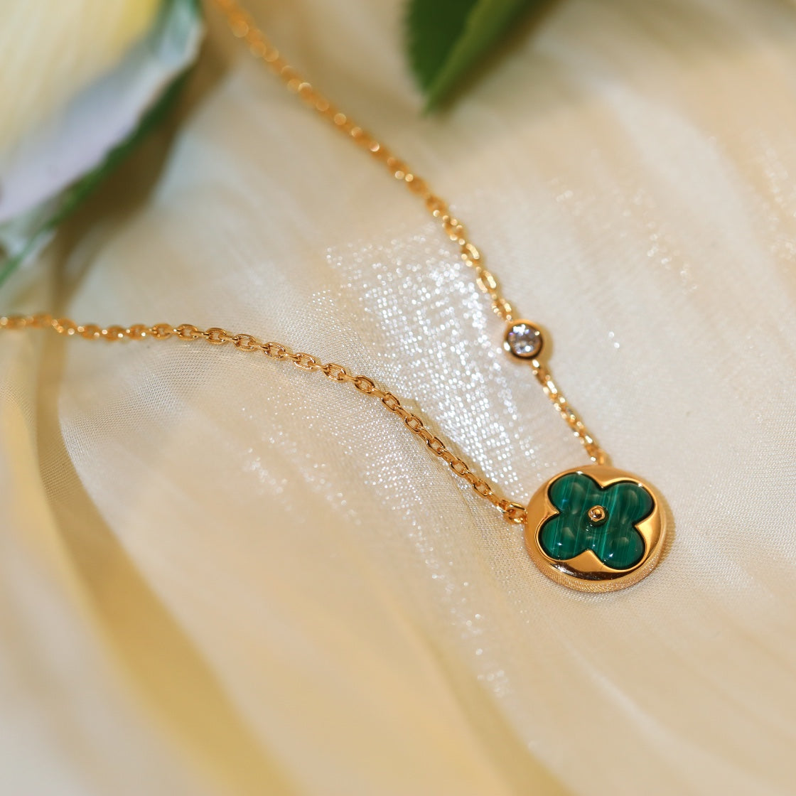 [Elite]SUN PEDANT PINK GOLD 1 DIAMOND NECKLACE