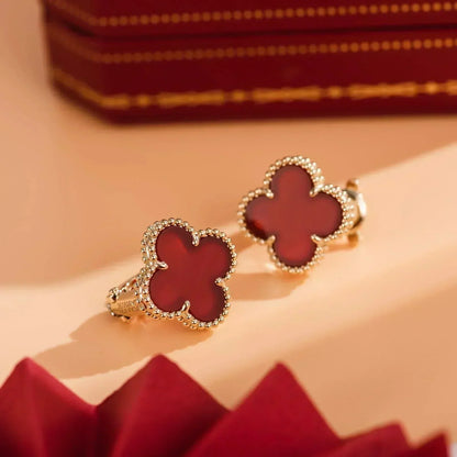 [Elite]CLOVER MEDIUM 1 MOTIFS CARNELIAN  EARRINGS