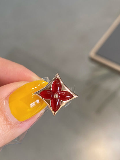 [Elite]STAR AND SUN PINK GOLD CARNELIAN STUD EARRINGS