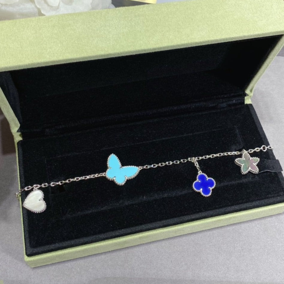 [Elite]LUCKY SPRING SILVER BRACELET 4 MOTIF
