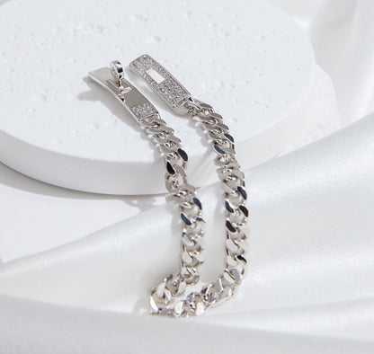 [Elite]KELLY CHAIN SILVER DIAMOND BRACELET