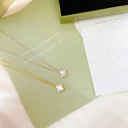 [Elite]CLOVER MINI 9.5MM WHITE MOTHER-OF-PEARL NECKLACE