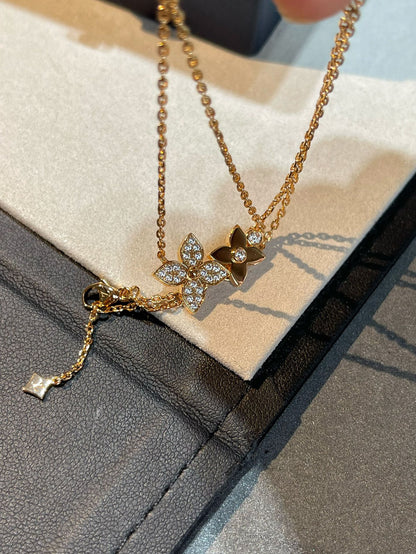 [Elite]STAR BLOSSOM NECKLACE PINK GOLD DIAMONDS