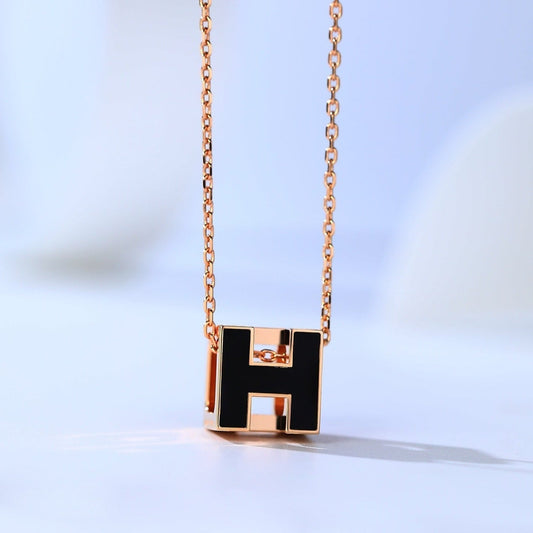 [Elite]H CAGE PINK GOLD NECKLACE