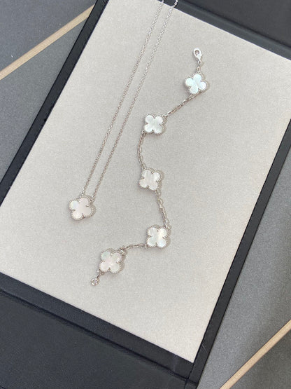 [Elite]CLOVER WHITE PEARL MOP 5 MOTIF BRACELET COLLECTION