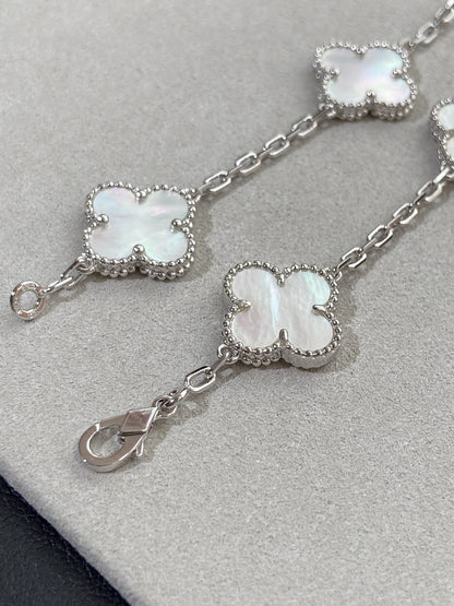 [Elite]CLOVER WHITE PEARL MOP 5 MOTIF BRACELET COLLECTION