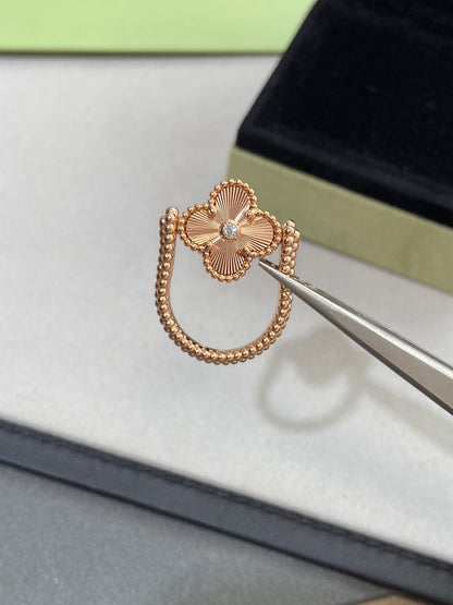 [Elite]CLOVER RIVERSIBLE PINK GOLD RING