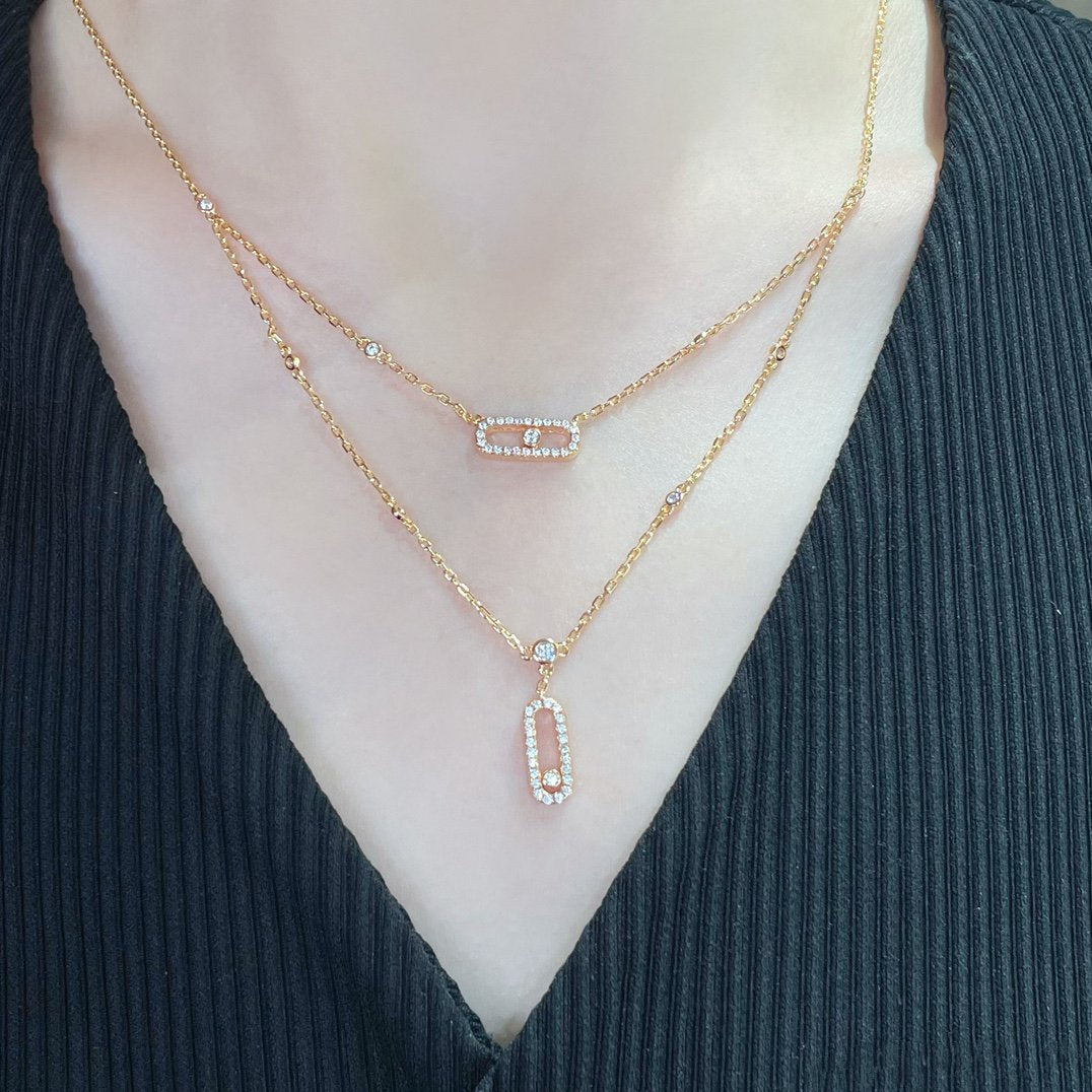 [Elite]MOVE 2 ROW DIAMOND NECKLACE