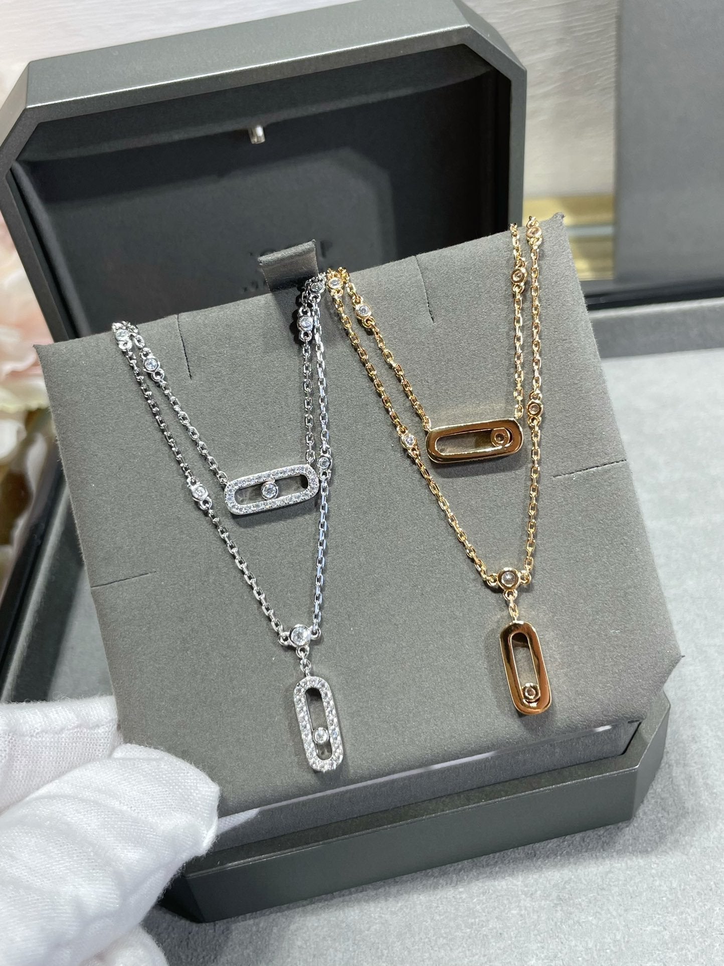 [Elite]MOVE 2 ROW DIAMOND NECKLACE
