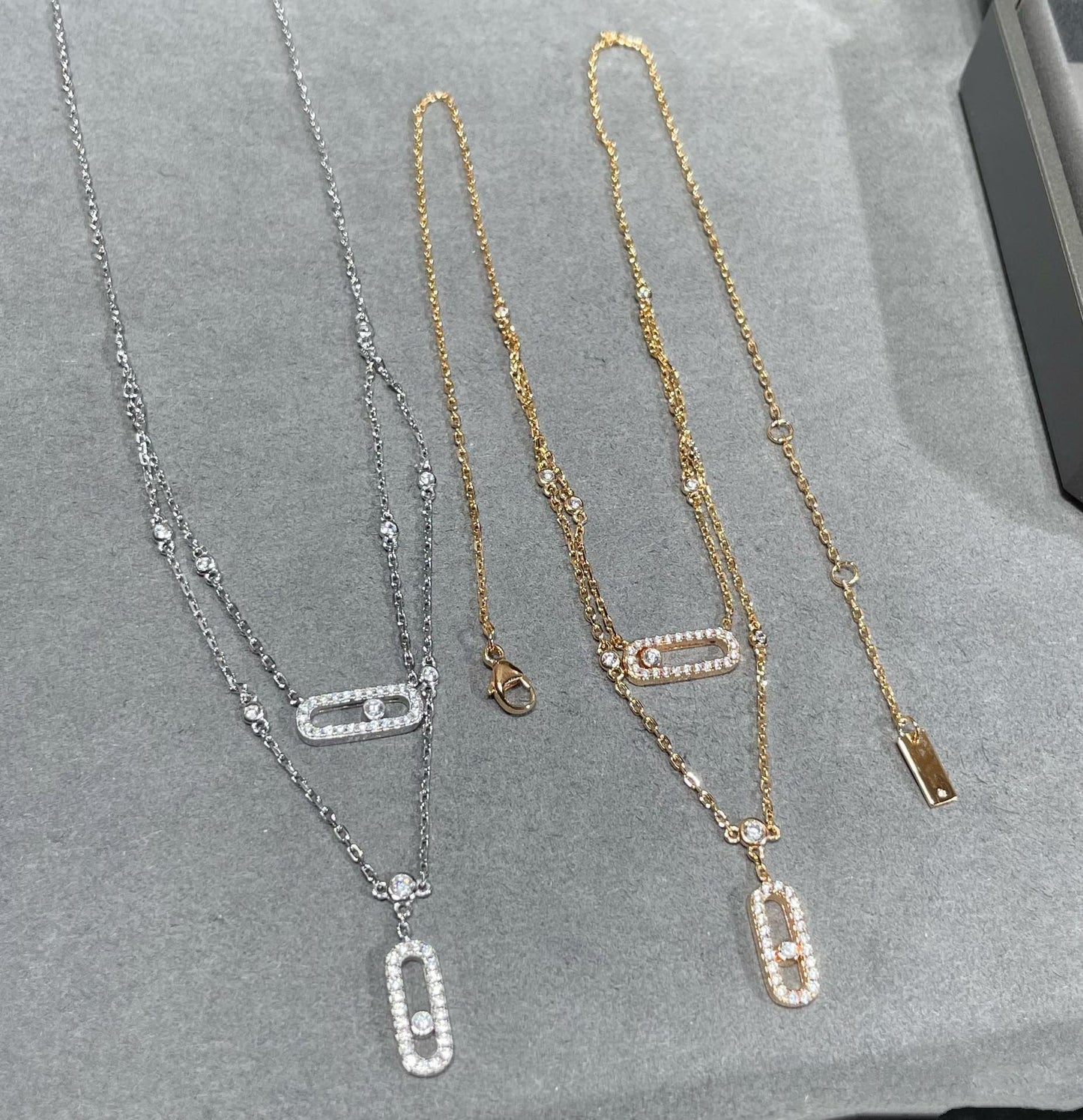 [Elite]MOVE 2 ROW DIAMOND NECKLACE