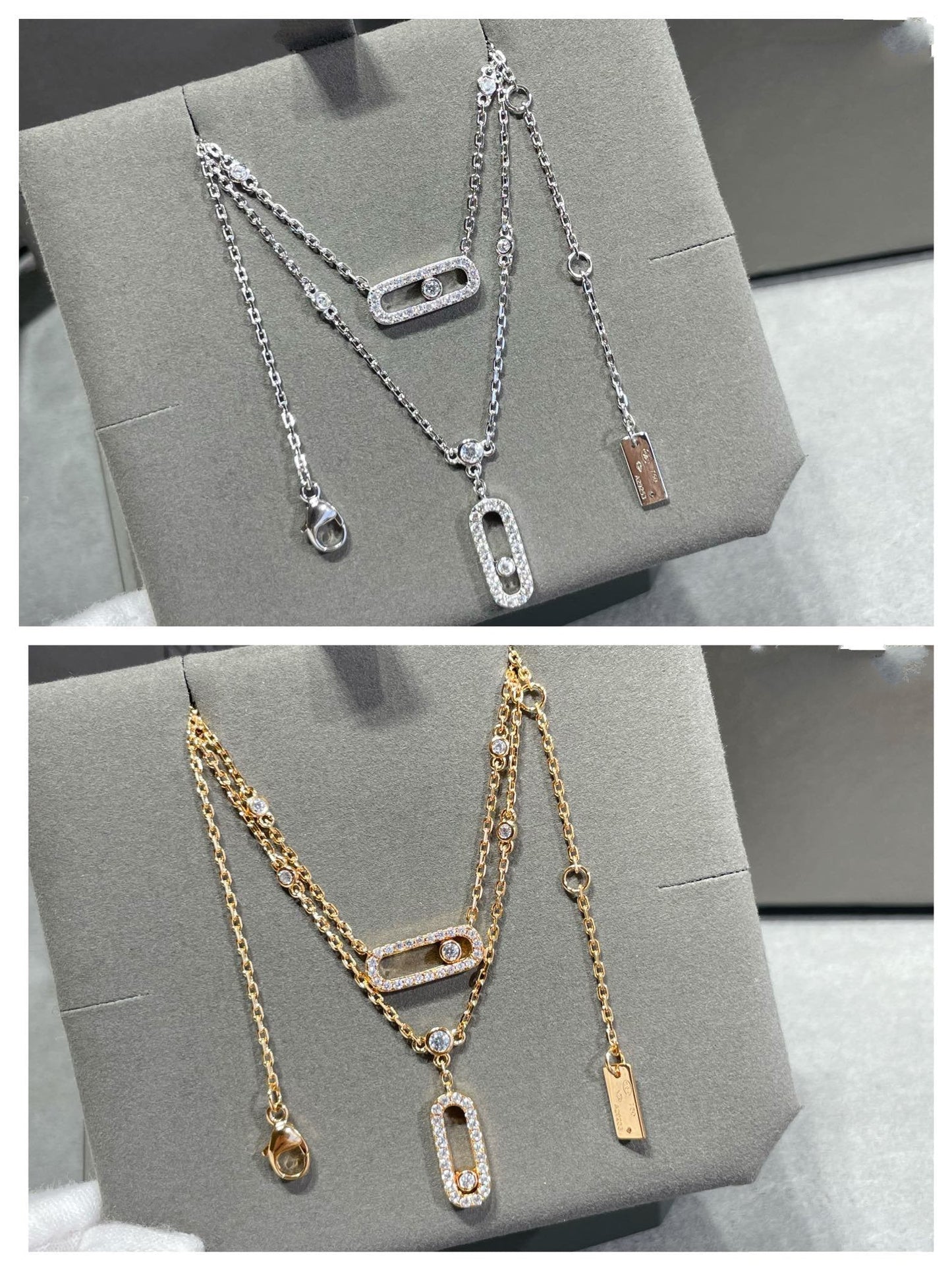 [Elite]MOVE 2 ROW DIAMOND NECKLACE