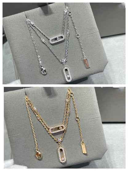 [Elite]MOVE 2 ROW DIAMOND NECKLACE