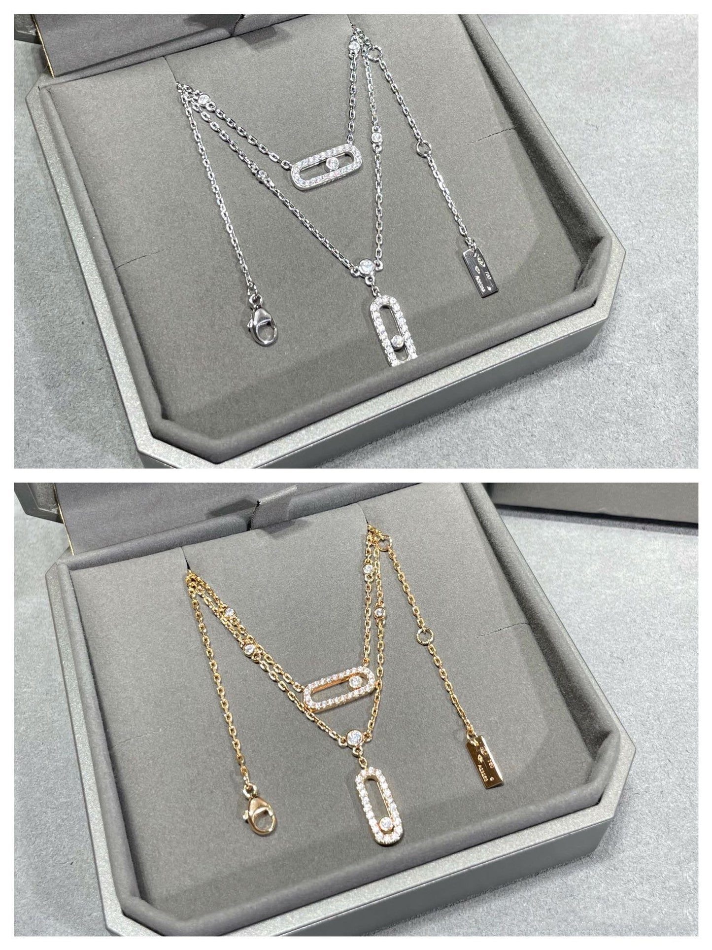 [Elite]MOVE 2 ROW DIAMOND NECKLACE