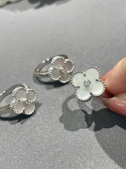[Elite]CLOVER SILVER MOP DIAMOND RING