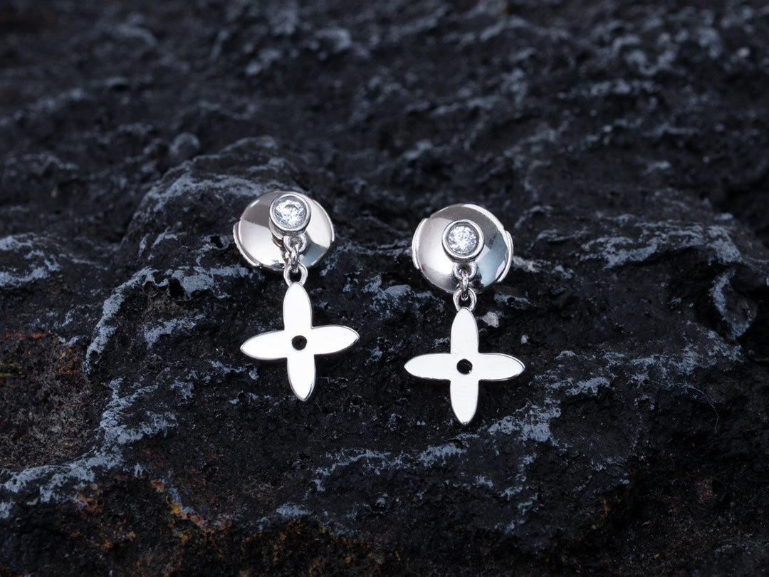 [Elite]VIDYLLE SILVER DIAMOND MINI DROP EARRINGS