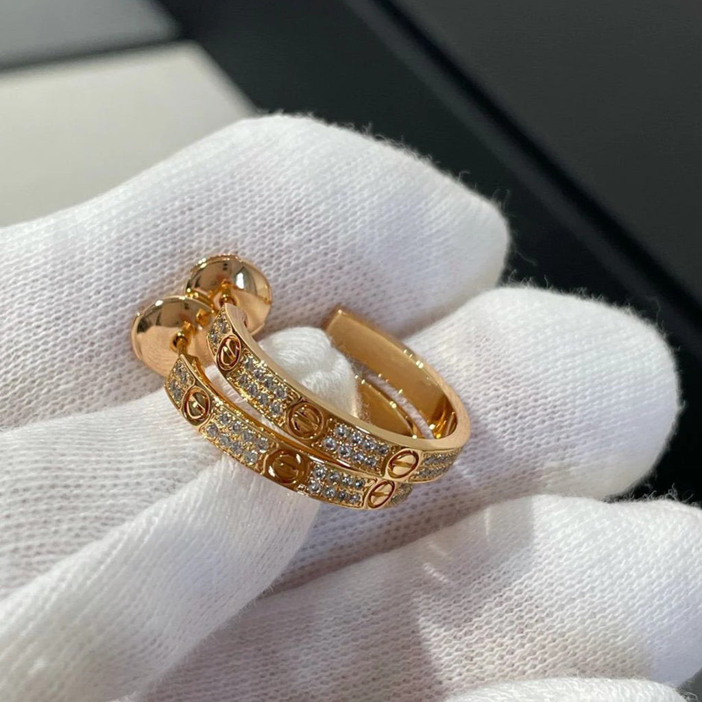 [Elite]LOVE EARRINGS 3.6MM DIAMOND PAVED