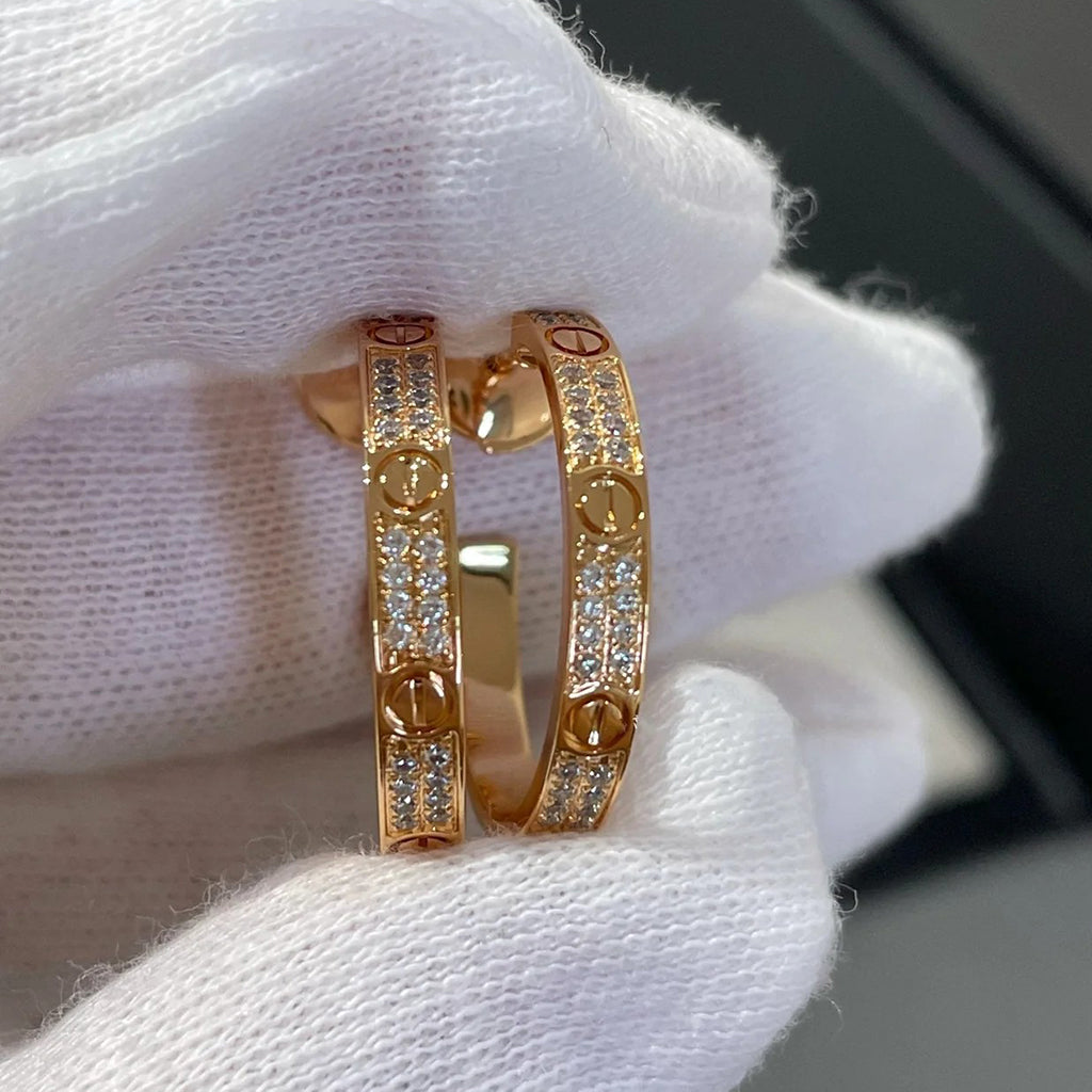 [Elite]LOVE EARRINGS 3.6MM DIAMOND PAVED